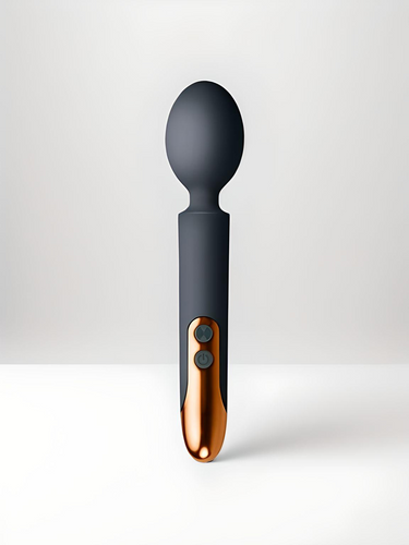 Rocks Off Oriel Ultimate Couples Play Wand Vibrator, featuring a sleek design with a rounded head and elegant finish, perfect for luxurious intimate experiences. This powerful wand vibrator offers versatility in pleasure.